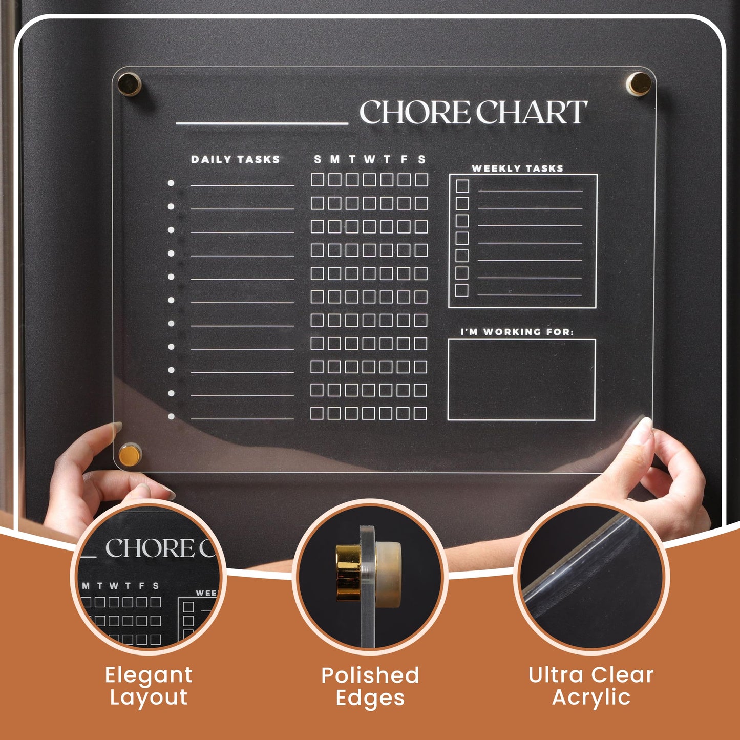 Acrylic Magnetic Chore Chart for Refrigerator